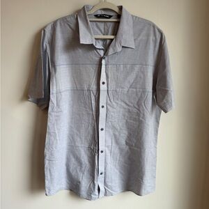 Travis Mathew Gray Short Sleeve Button-Down Shirt